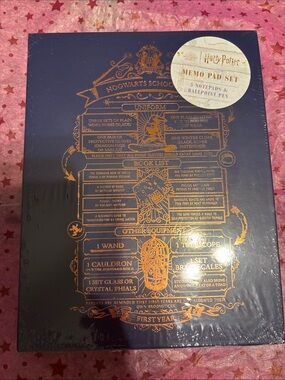Harry Potter Hogwarts Memo Pad Set - Navy Blue & Gold